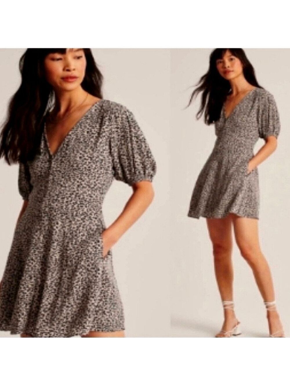 ABERCROMBIE AND FITCH Cheetah Print Short Sleeve Mini Dress Size XS - Picture 1 of 10